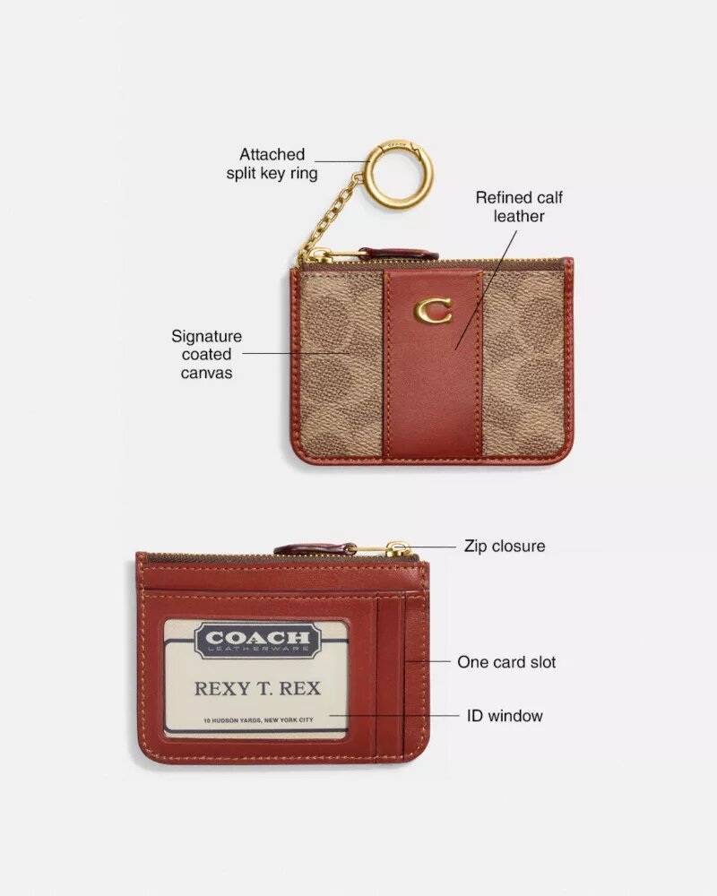 Essential Mini Id Card Case in Signature Canvas