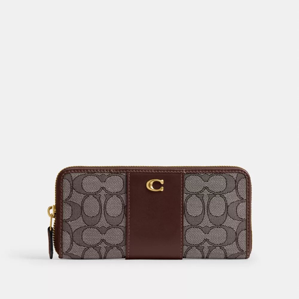 Essential Slim Accordion Zip Wallet in Signature Jacquard