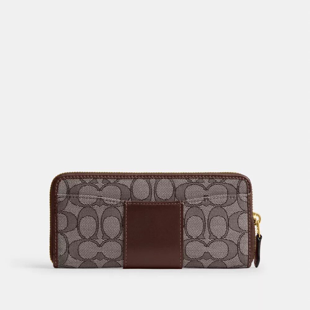 Essential Slim Accordion Zip Wallet in Signature Jacquard