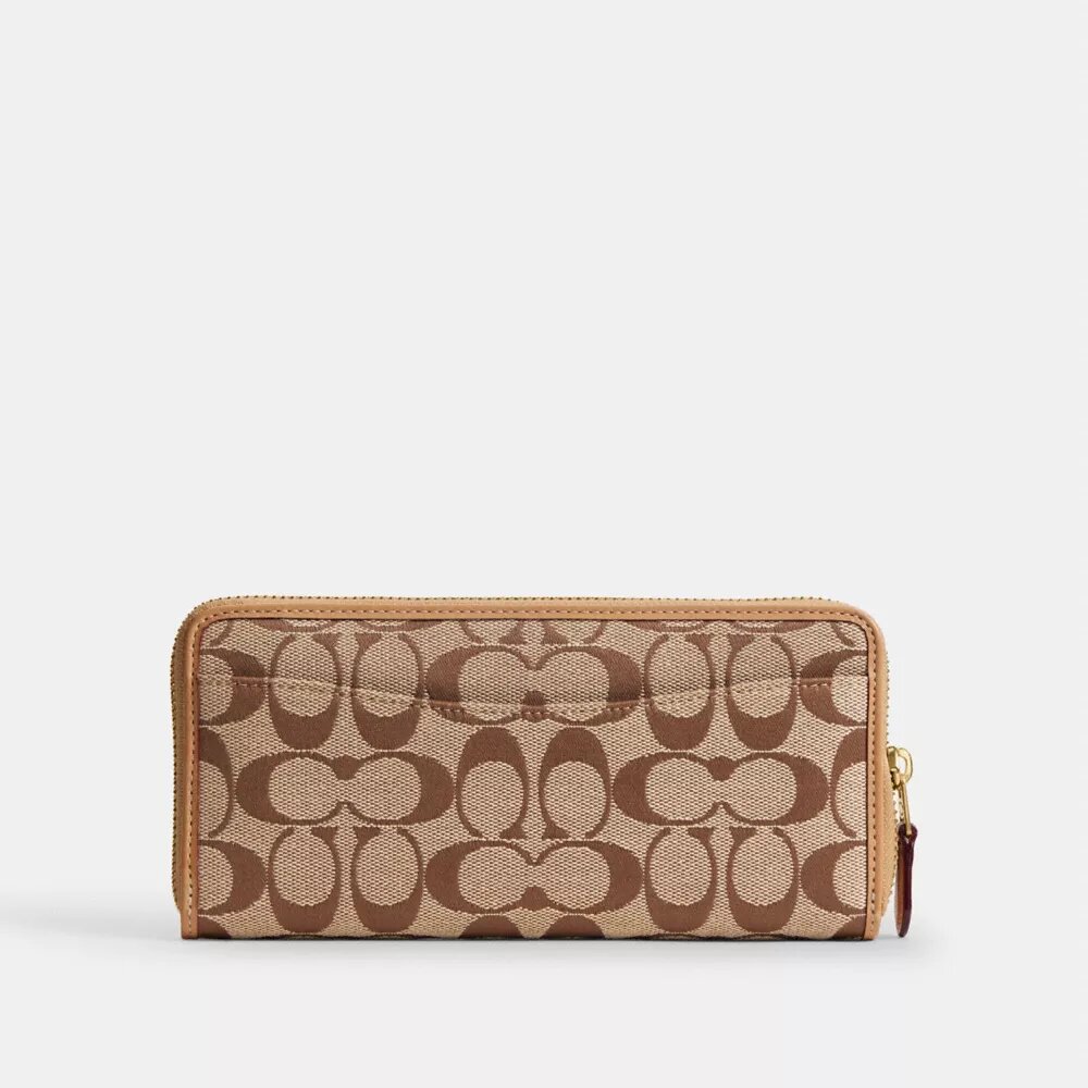 Essential Slim Accordion Zip Wallet in Signature Jacquard