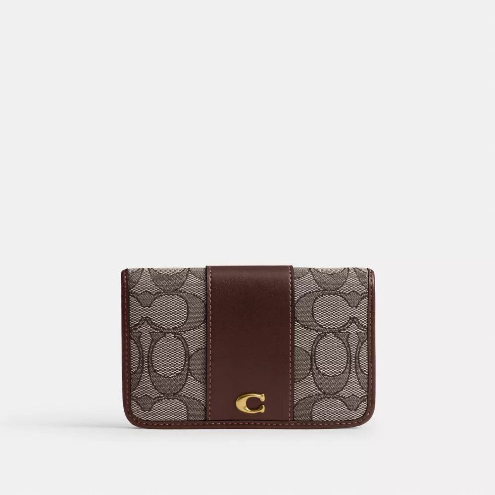 Essential Slim Card Case in Signature Jacquard