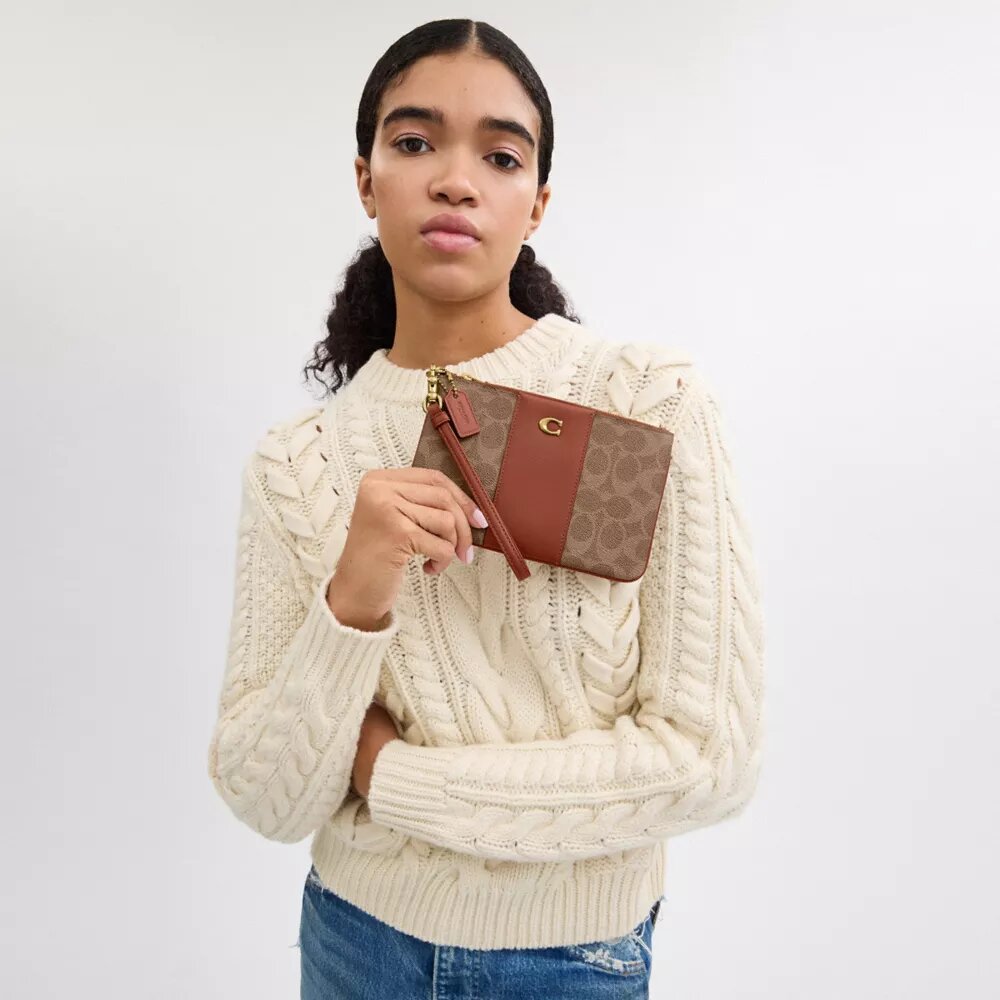 Essential Small Wristlet in Signature Canvas