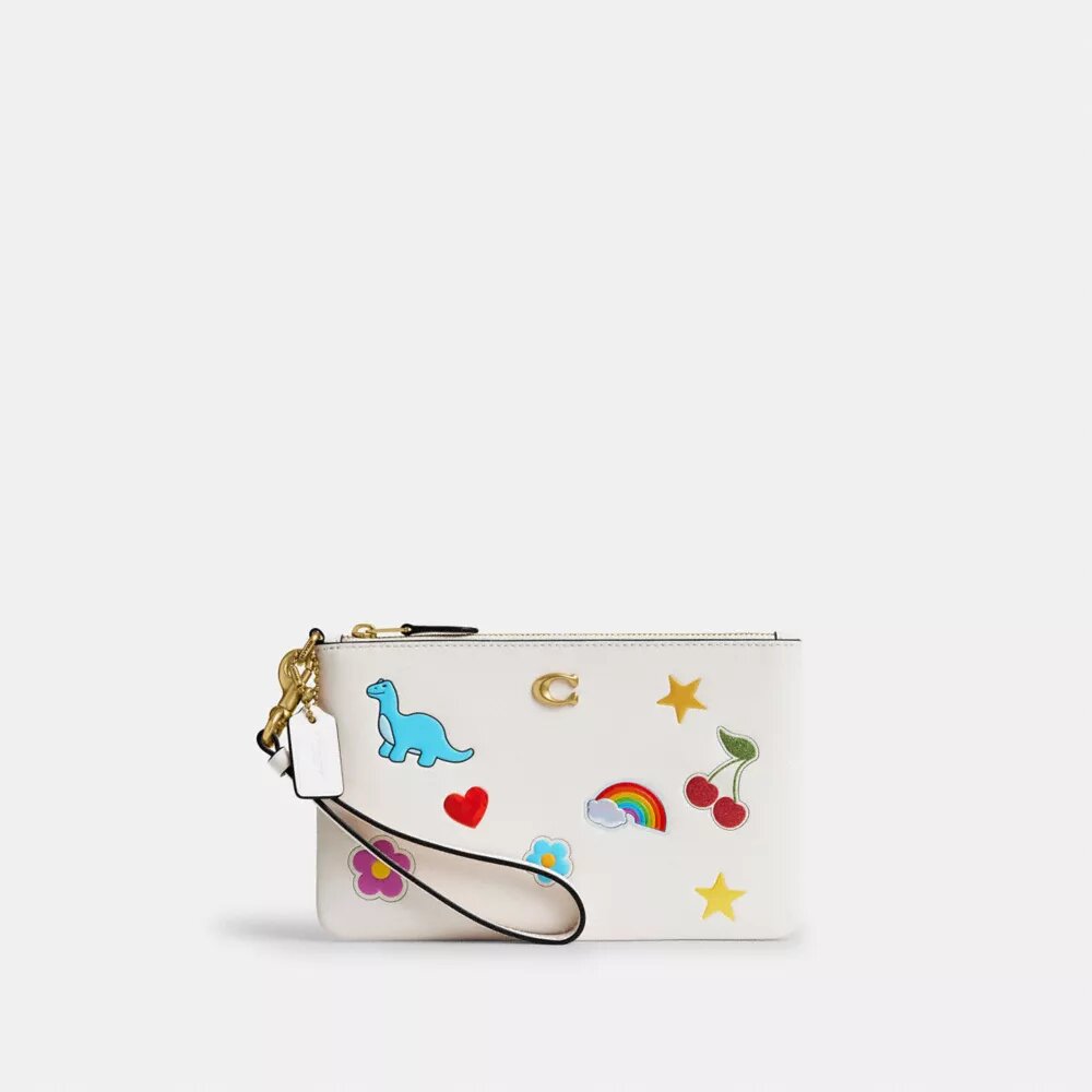 Essential Small Wristlet with Sticker Print