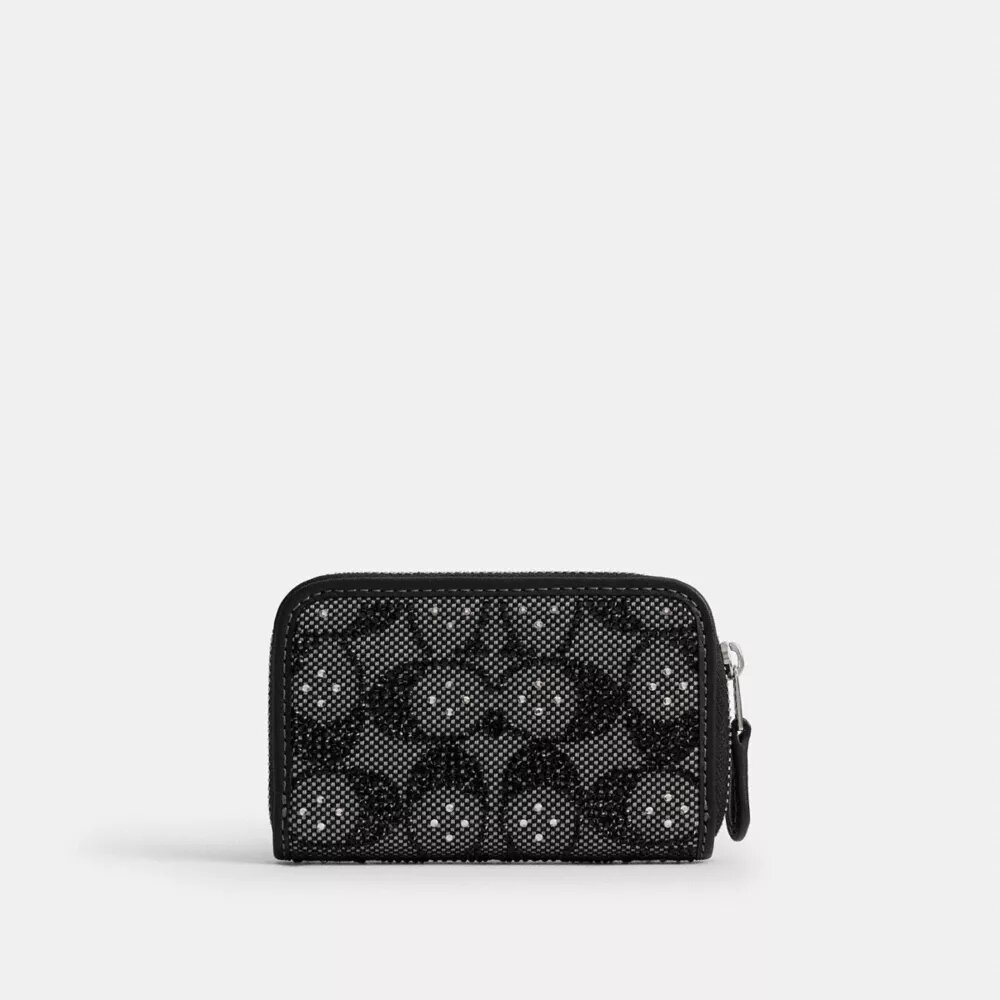 Essential Small Zip Around Card Case in Crystal Signature Jacquard