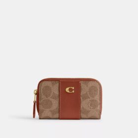 Essential Small Zip Around Card Case in Signature Canvas