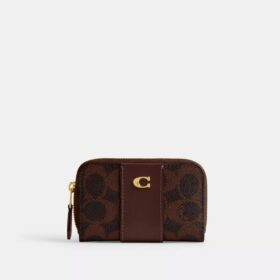 Essential Small Zip Around Card Case in Signature Canvas