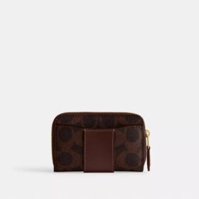 Essential Small Zip Around Card Case in Signature Canvas