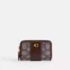 Essential Small Zip Around Card Case in Signature Jacquard