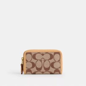 Essential Small Zip Around Card Case in Signature Jacquard