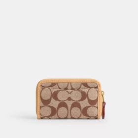 Essential Small Zip Around Card Case in Signature Jacquard
