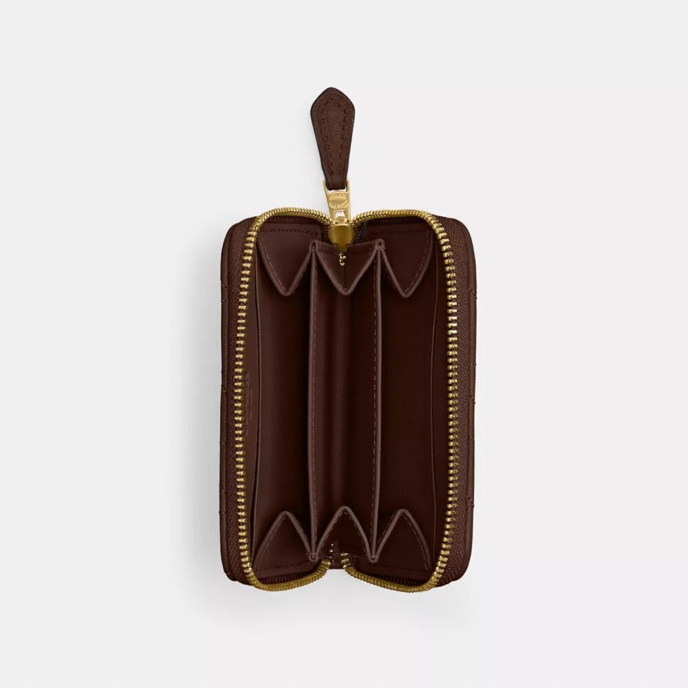 Essential Small Zip Around Card Case with Pillow Quilting
