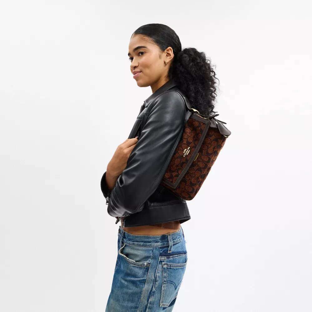 Etta Small Flap Shoulder Bag in Signature Chenille