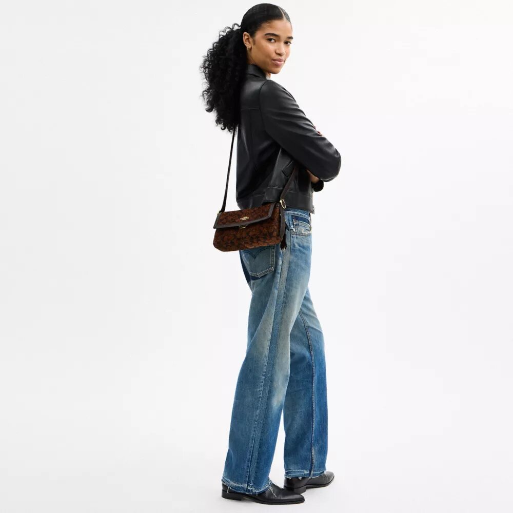 Etta Small Flap Shoulder Bag in Signature Chenille