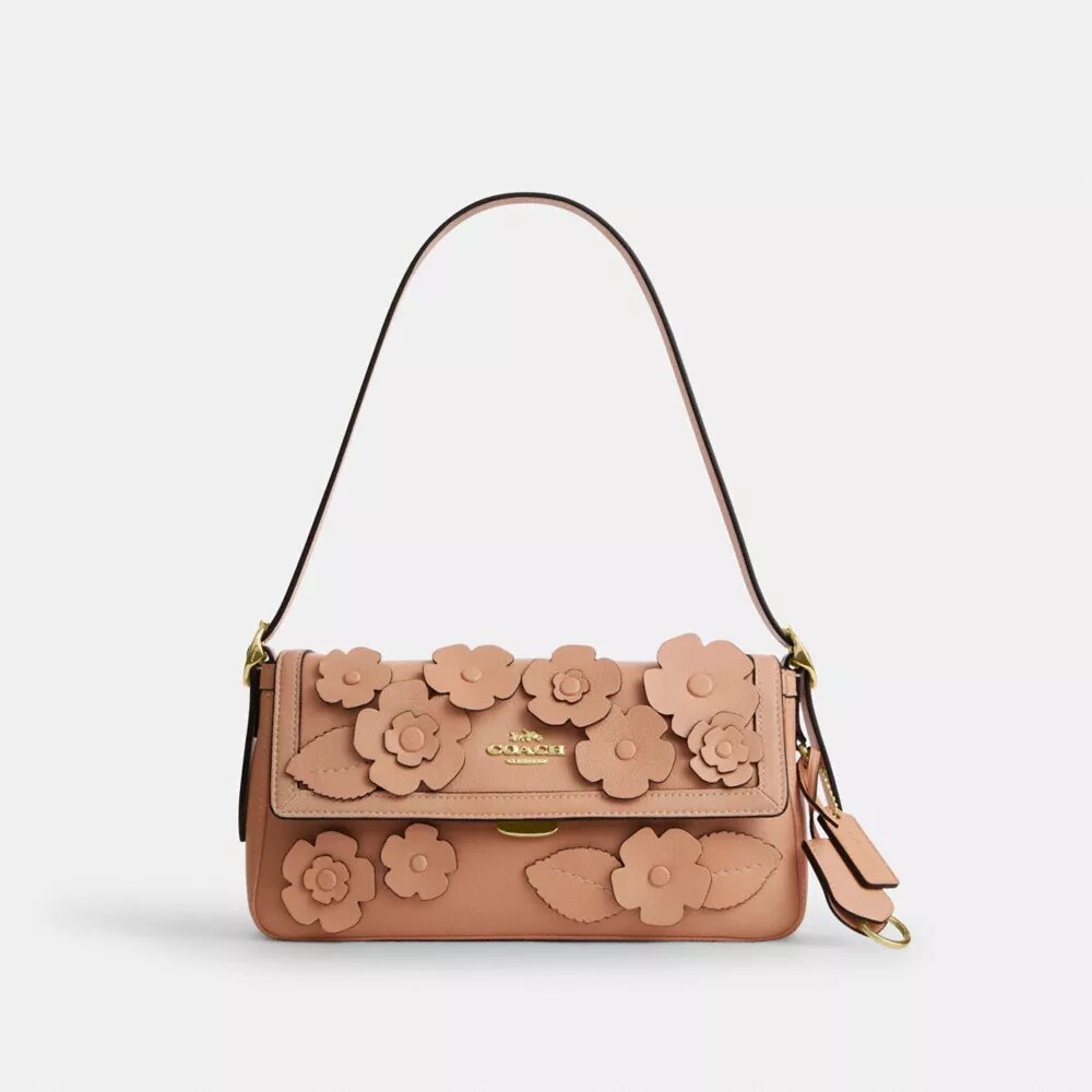 Etta Small Flap Shoulder Bag with Floral Applique