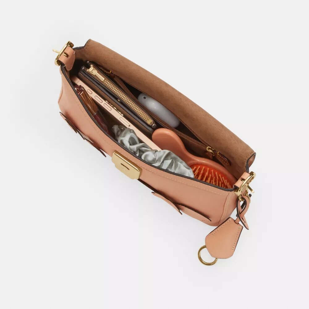 Etta Small Flap Shoulder Bag with Floral Applique