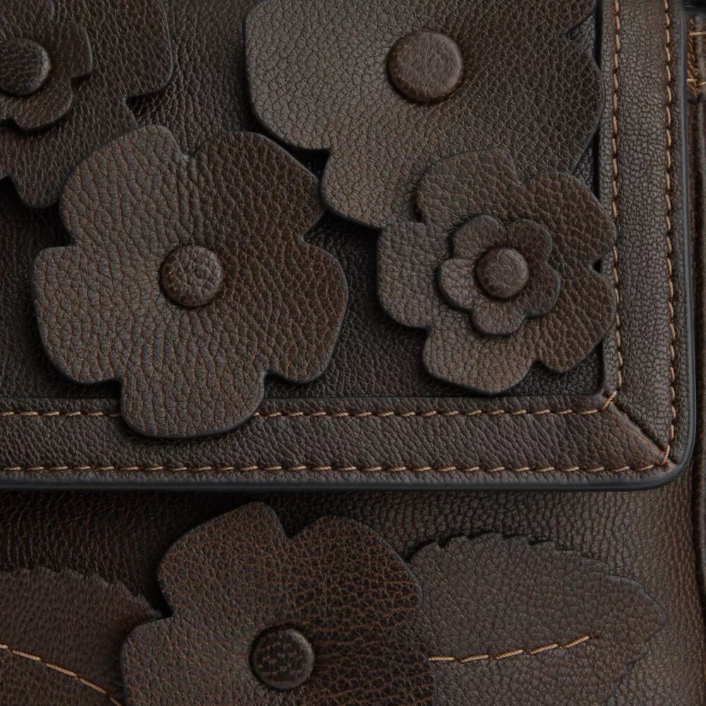 Etta Small Flap Shoulder Bag with Floral Applique