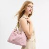 Evelyn Shoulder Bag in Loved Denim with Quilting and Charm