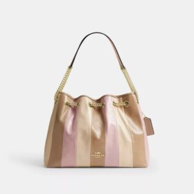 Evelyn Shoulder Bag with Striped Patchwork