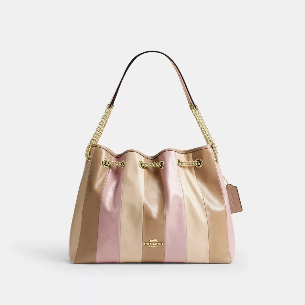 Evelyn Shoulder Bag with Striped Patchwork