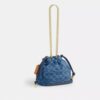 Faye Mini Drawstring Bag in Signature Denim