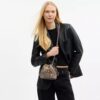 Faye Mini Drawstring Bag in Signature Jacquard with Floral Embroidery