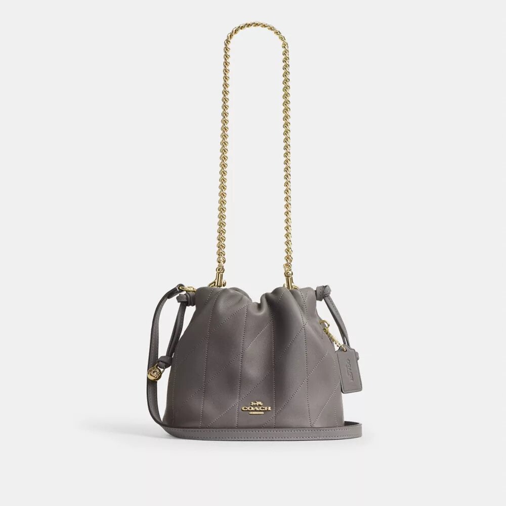 Faye Mini Drawstring Bag with Quilting