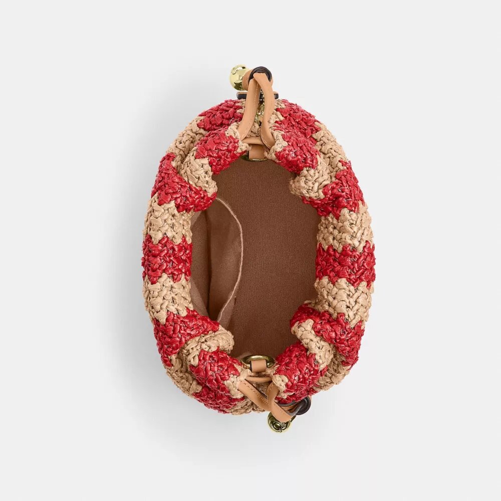 Faye Mini Drawstring Bag with Stripes