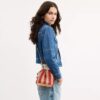 Faye Mini Drawstring Bag with Stripes