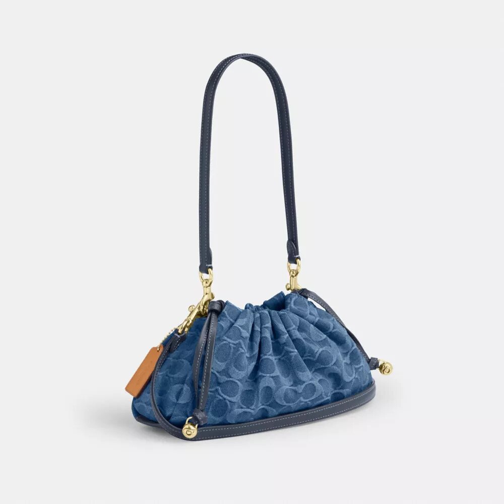Faye Shoulder Bag in Signature Denim
