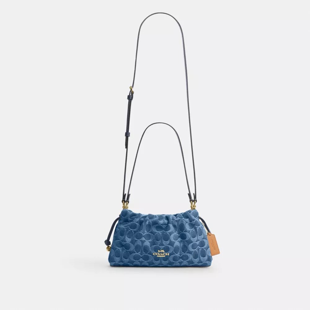 Faye Shoulder Bag in Signature Denim