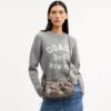 Faye Shoulder Bag in Signature Jacquard with Floral Embroidery