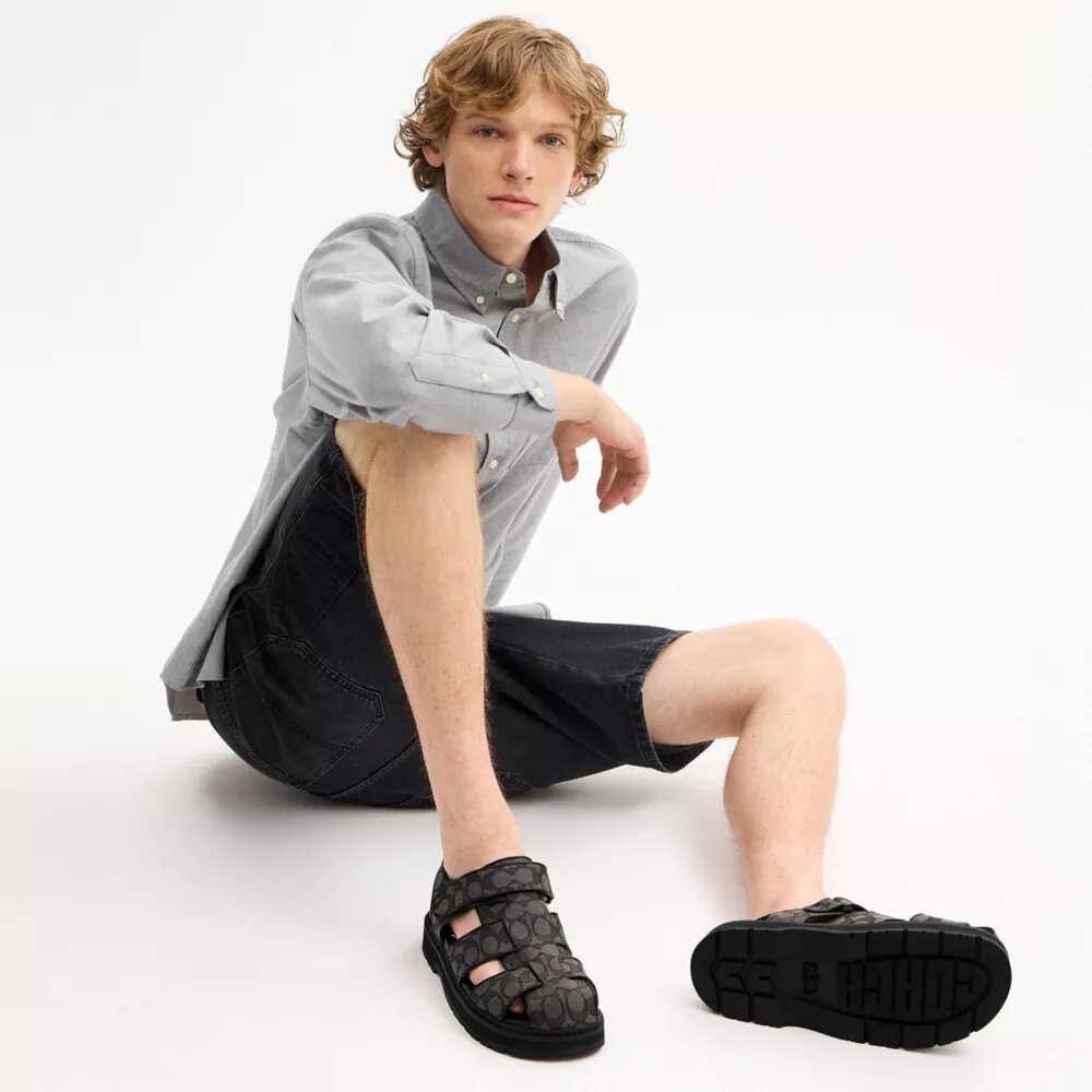 Fisherman Sandal in Signature Jacquard