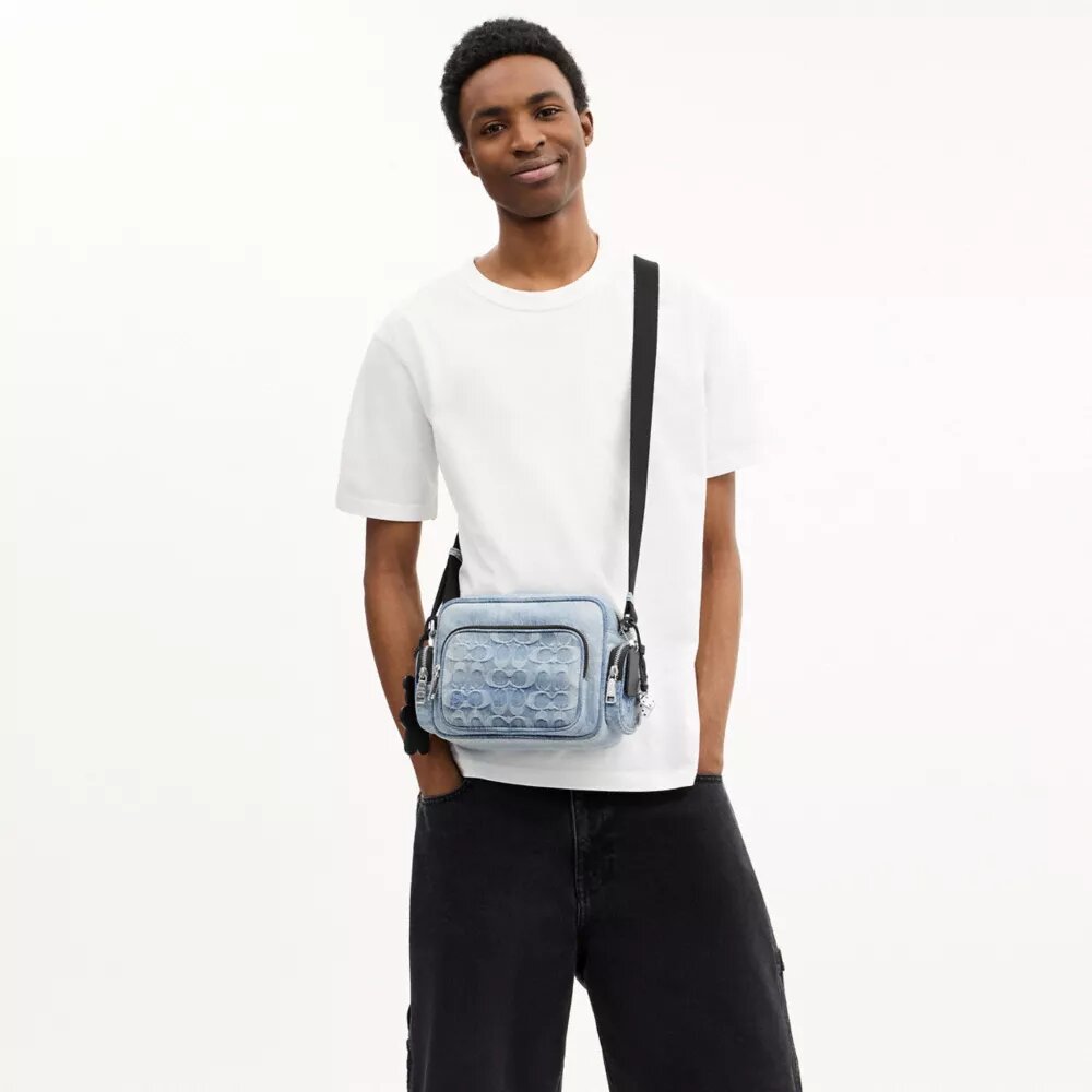 Fletcher Crossbody Bag in Loved Signature Denim