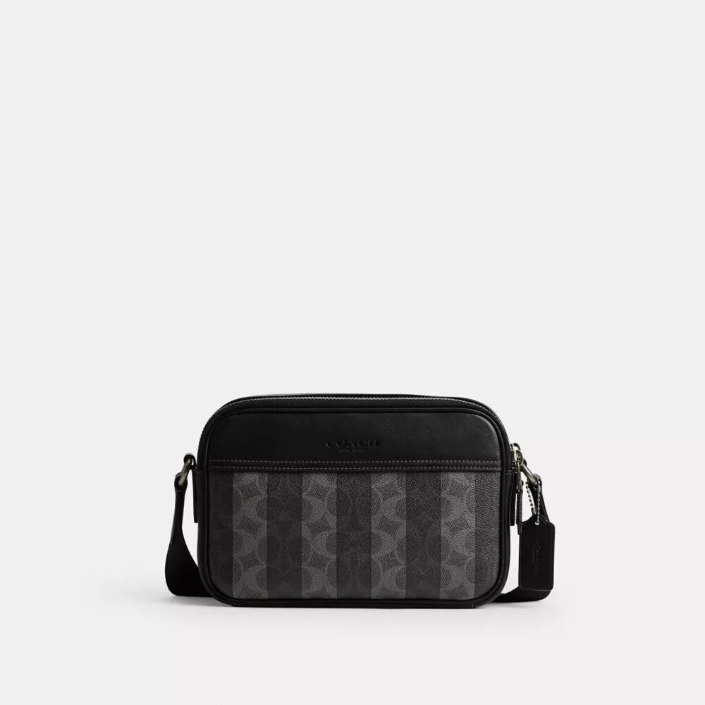 Graham Crossbody Bag in Signature Canvas with Stripes