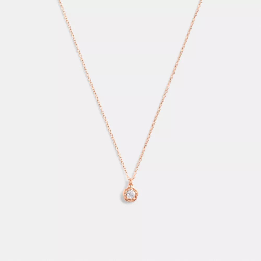 Halo Tea Rose Pendant Necklace