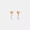 Heart Pearl Drop Earrings
