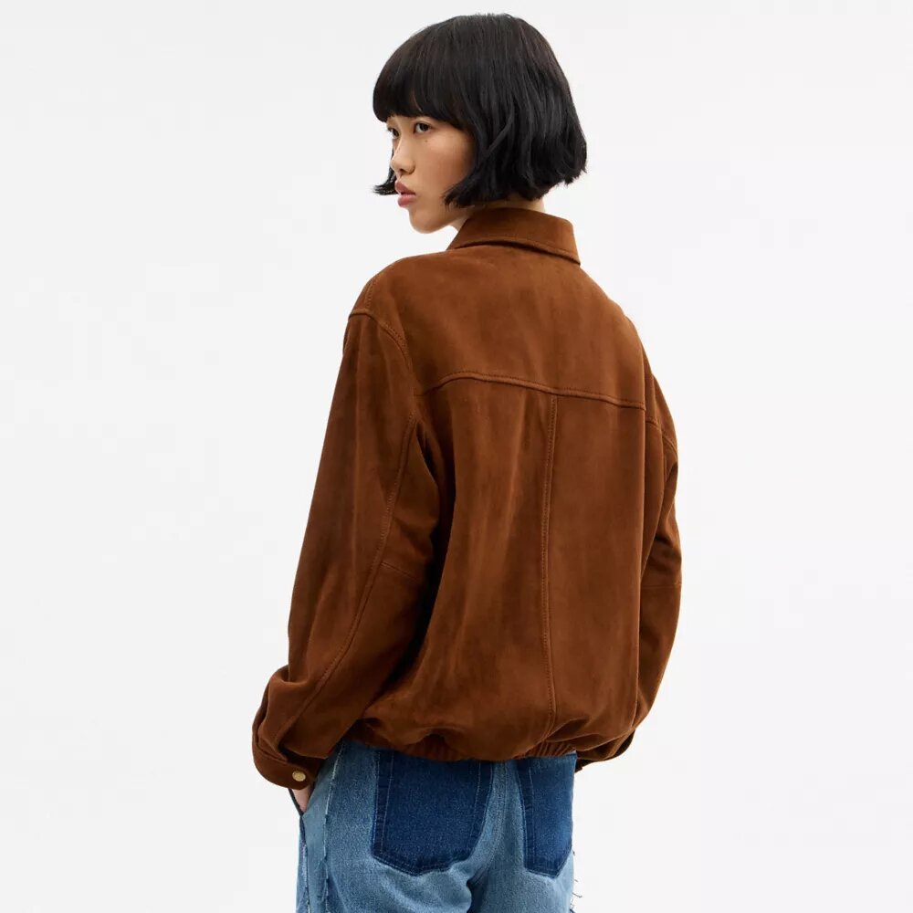 Heritage C Oversized Suede Bomber
