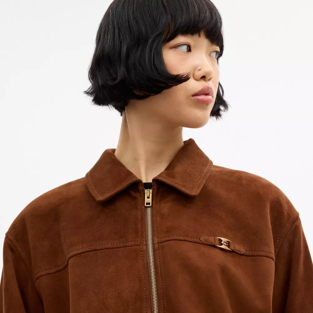 Heritage C Oversized Suede Bomber