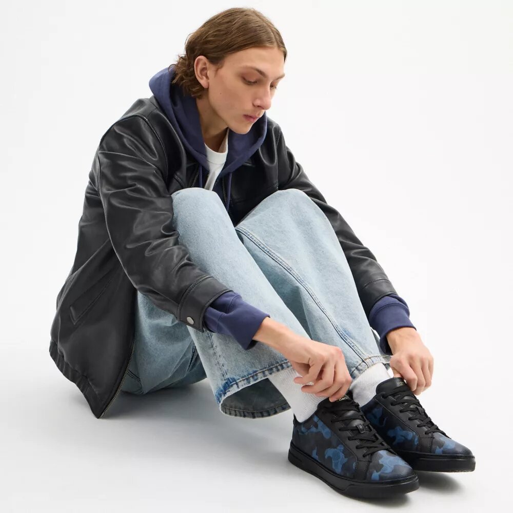 High Line Sneaker in Signature Canvas with Camo Print