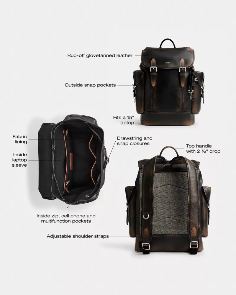 Hitch Backpack in Loved Leather