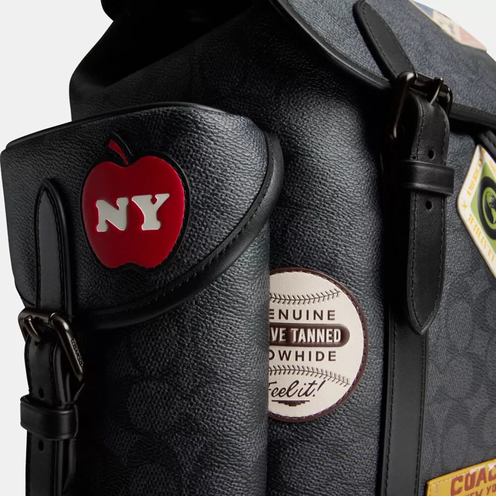 Hitch Backpack in Signature Canvas with Patches