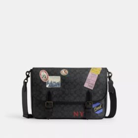 Hitch Messenger Bag in Signature Canvas with Patches