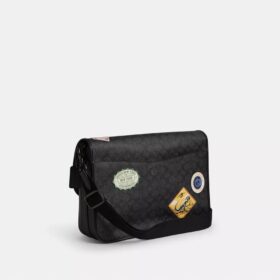 Hitch Messenger Bag in Signature Canvas with Patches