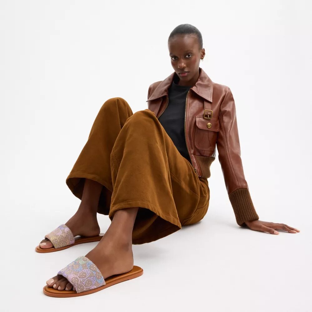 Holly Sandal in Crystal Signature Jacquard