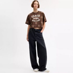 Horse and Carriage Heart Cropped T-Shirt in Organic Cotton