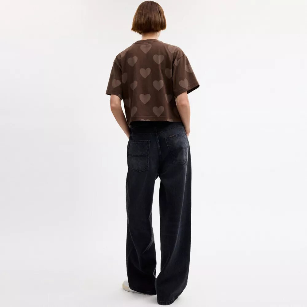Horse and Carriage Heart Cropped T-Shirt in Organic Cotton