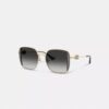 Horse and Carriage Metal Oversized Square Sunglasses