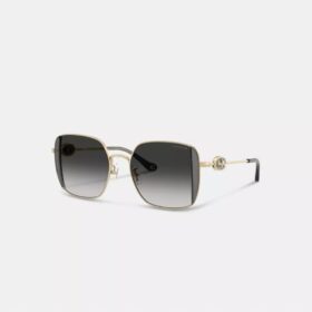 Horse and Carriage Metal Oversized Square Sunglasses