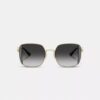 Horse and Carriage Metal Oversized Square Sunglasses