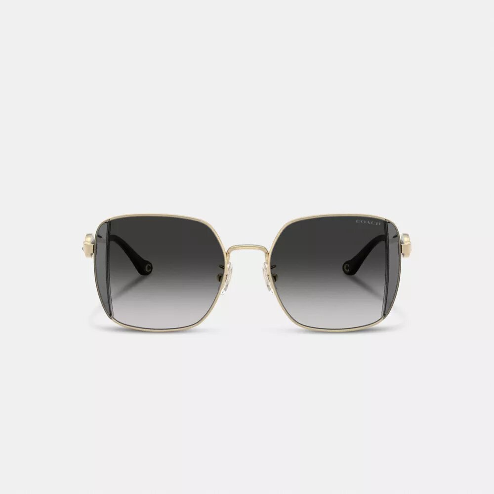 Horse and Carriage Metal Oversized Square Sunglasses